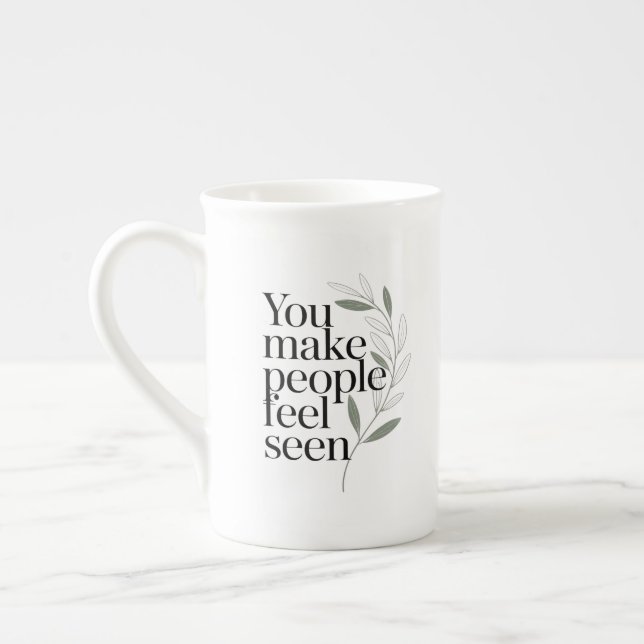 Personalized The Future Is Bright Quote Bone China Mug (Left)