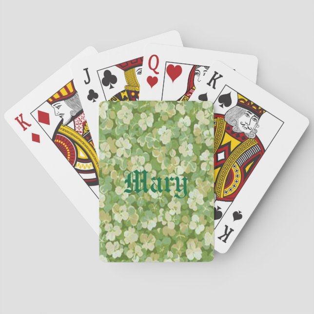 Personalized The Green Garden Playing Cards (Back)