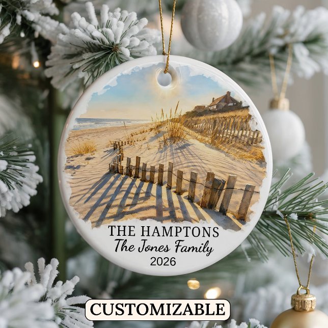 Personalized The Hamptons, Custom New York Ceramic Ornament (Creator Uploaded)