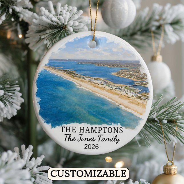 Personalized The Hamptons, Custom New York Ceramic Ornament (Creator Uploaded)