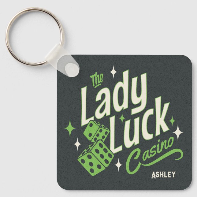 Personalized The Lady Luck Casino Keychain (Front)