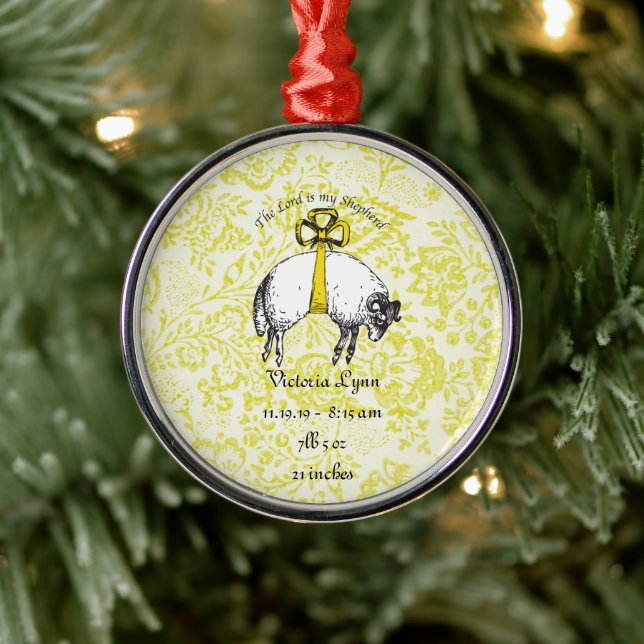 Personalized The LORD is my shepherd Psalm 23 Metal Ornament (Tree)