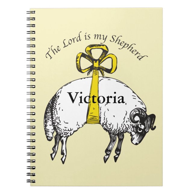 Personalized The LORD is my shepherd Psalm 23 Notebook (Front)