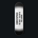 Personalized The Man Black White Urban Monogram Skateboard<br><div class="desc">Let everyone know who the man of the street,  man can or office is with this epic urban deck. Personalized with name and typographic style quote "The Man - The Myth - The Legend. Urban style street art in classic black and white colours.</div>