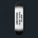 Personalized The Man Black White Urban Monogram Skateboard<br><div class="desc">Let everyone know who the man of the street,  man can or office is with this epic urban deck. Personalized with name and typographic style quote "The Man - The Myth - The Legend. Urban style street art in classic black and white colours.</div>