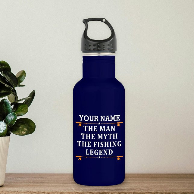 Personalized The Man The Myth The Fishing Legend 532 Ml Water Bottle (Creator Uploaded)