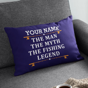Personalized The Man The Myth The Fishing Legend Accent Pillow