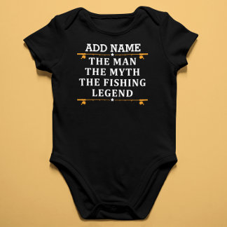 Personalized The Man The Myth The Fishing Legend B Baby Bodysuit