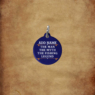 Personalized The Man The Myth The Fishing Legend Pet Tag