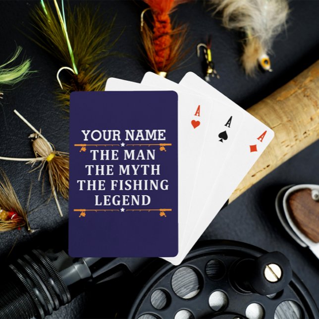 Personalized The Man The Myth The Fishing Legend Playing Cards (Creator Uploaded)