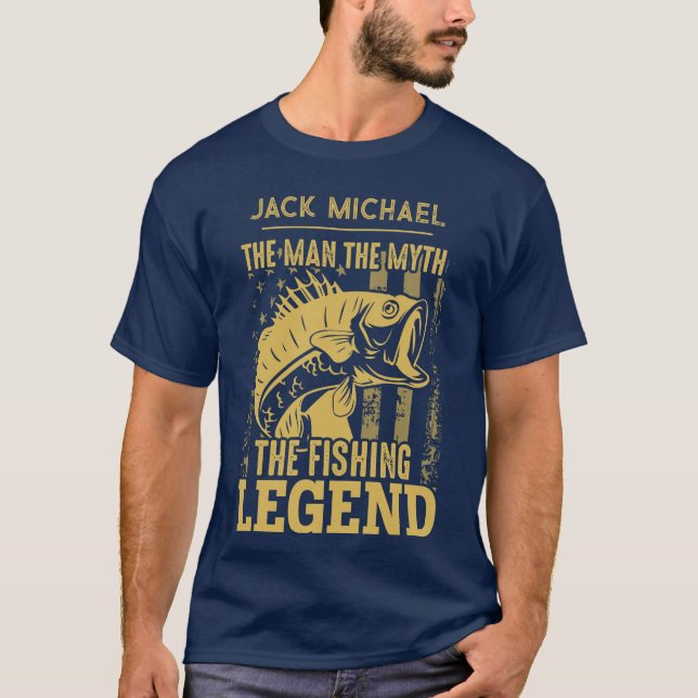 Personalized The Man The Myth The Fishing Legend T-Shirt (Front)