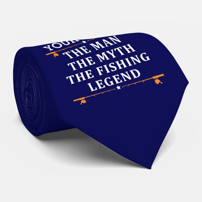 Personalized The Man The Myth The Fishing Legend Tie (Rolled)