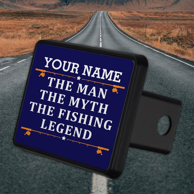 Personalized The Man The Myth The Fishing Legend Trailer Hitch Cover (Creator Uploaded)