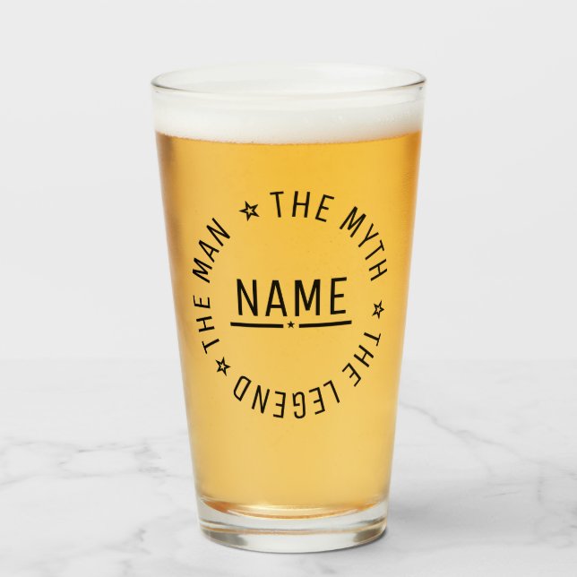 Personalized The Man The Myth The Legend  Glass (Front Filled)