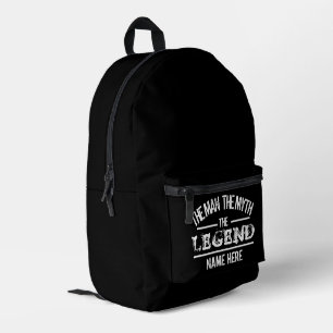 Personalized The Man The Myth The Legend Printed Backpack