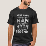 Personalized The Man The Myth The Legend T-Shirt<br><div class="desc">Personalize Your Text or Name With this The Man The Myth The Legend t shirt. Makes a spectacular gift for a friend,  a co worker,  a boss,  your mom,  dad,  sister,  brother,  grandma or grandpa,  husband,  wife or even yourself!</div>