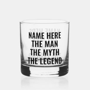 Personalized The Man The Myth The Legend Whiskey Glass