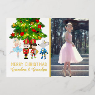 Personalized The Nutcracker Ballet Christmas Foil Holiday Card