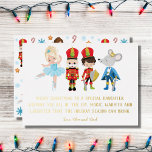 Personalized The Nutcracker Ballet Christmas Foil Holiday Card<br><div class="desc">The beautiful ballet holiday design is centered around The Nutcracker production. This design was inspired by Act I in the Stahlbaum home with the fight of the Nutcracker, toy soldiers and mouse king. Personalize this custom foil card with a custom greeting and a signature. Other hair colors and skin tones...</div>