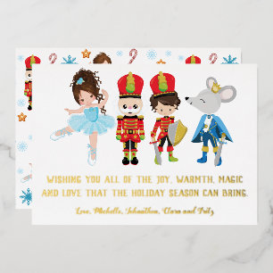 Personalized The Nutcracker Ballet Christmas Foil Holiday Card
