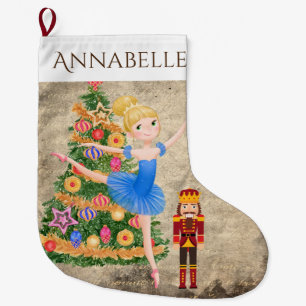 Personalized The Nutcracker Clara Ballet Holiday Large Christmas Stocking