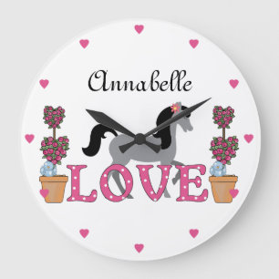Personalized The Pretty Ponies Love Horse Clock