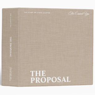 Personalized The Proposal Elegant Beige Linen Binder