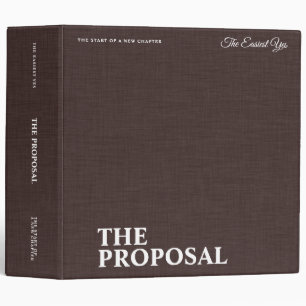 Personalized The Proposal Elegant Brown Linen Binder