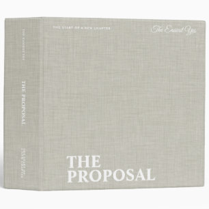 Personalized The Proposal Elegant Gray Linen Binder