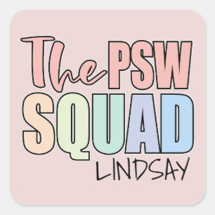 Personalized THE PSW SQUAD Square Sticker