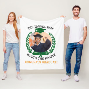 Personalized The Tassel Was Worth the Hassle Photo Fleece Blanket