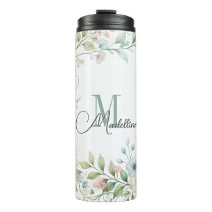 Personalized Thermal Tumbler with Wild Flowers