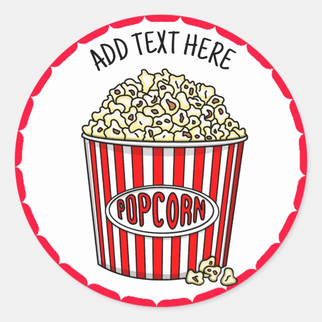 Personalized these Retro Popcorn   Classic Round Sticker (Front)