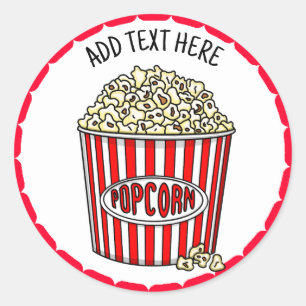 Personalized these Retro Popcorn   Classic Round Sticker