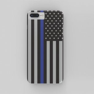 Personalized Thin Blue Line American Flag Case-Mate iPhone Case