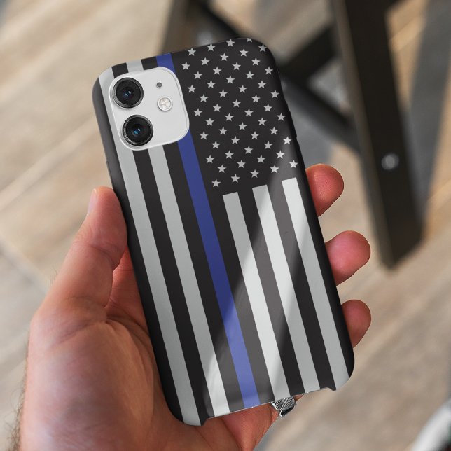 Personalized Thin Blue Line American Flag Case-Mate iPhone Case (Creator Uploaded)