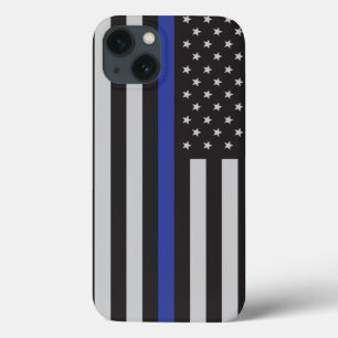 Personalized Thin Blue Line American Flag iPhone 13 Case