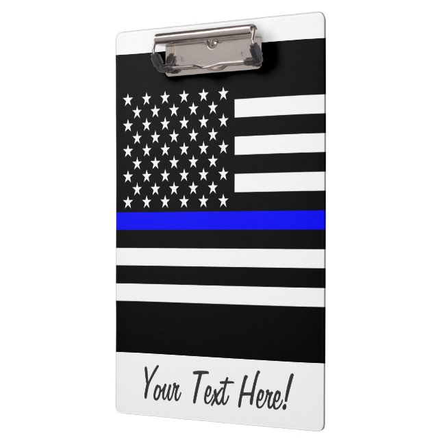 Personalized Thin Blue Line American Flag Clipboard (Left)
