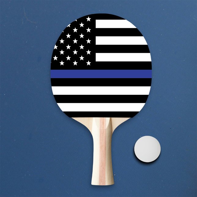 Personalized Thin Blue Line American Flag Ping Pong Paddle (Creator Uploaded)