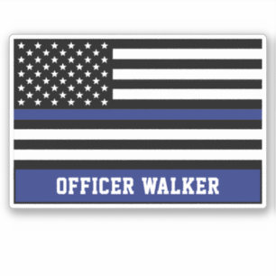 Personalized Thin Blue Line Flag Police Officer