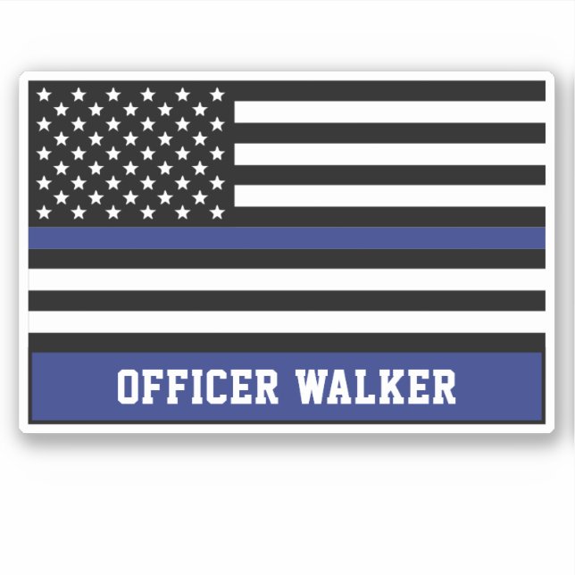 Personalized Thin Blue Line Flag Police Officer (Front)