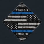Personalized Thin Blue Line Police Dog Bandana<br><div class="desc">Thin Blue Line Bandana - American flag in Police Flag colours, distressed design . Personalize with police dog name. This personalized police dog bandana is perfect for police and law enforcement families and all those who support them . COPYRIGHT © 2020 Judy Burrows, Black Dog Art - All Rights Reserved....</div>