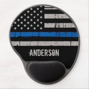 Personalized Thin Blue Line Police Gel Mouse Pad