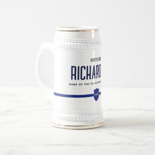 Personalized Thin Blue Line Police Officer Beer Stein