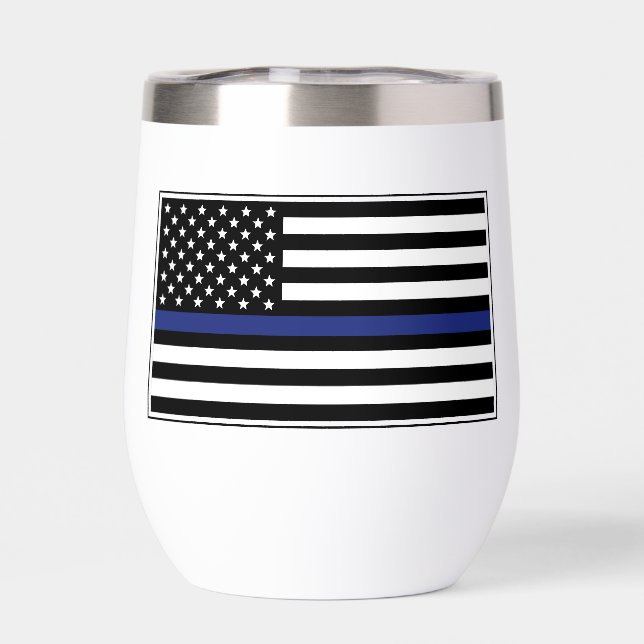 Personalized Thin Blue Line Police Officer Flag (Back)
