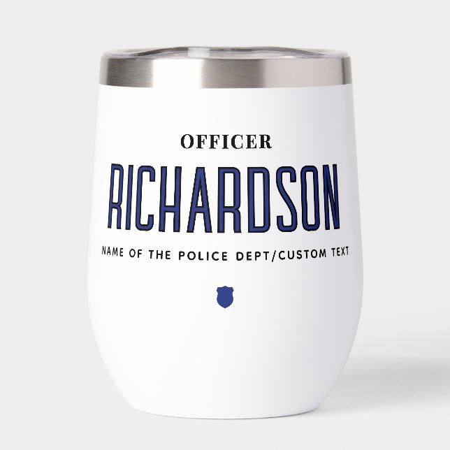 Personalized Thin Blue Line Police Officer Flag (Back)