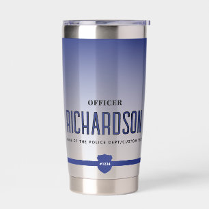 Personalized Thin Blue Line Police Officer Insulated Tumbler