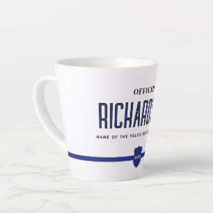 Personalized Thin Blue Line Police Officer Latte Mug
