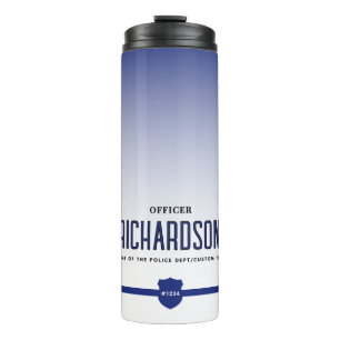 Personalized Thin Blue Line Police Officer Thermal Tumbler