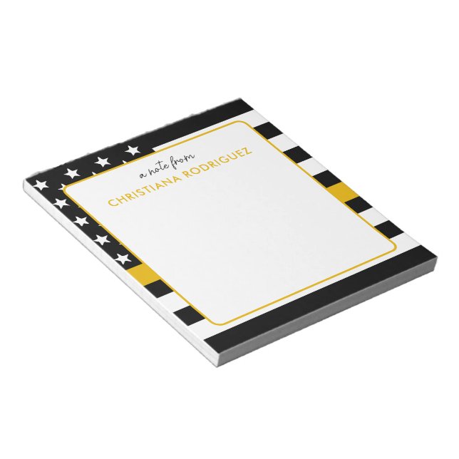 Personalized Thin Gold Line Flag 911 Dispatcher  Notepad (Angled)